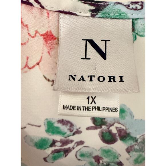 Natori Women’s Size 1X Floral Satin Kaftan Lounge Dress Kimono Resort Boho Chic - Picture 2 of 6